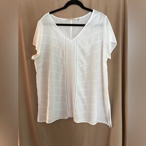 Soft Surroundings white top with cap sleeves